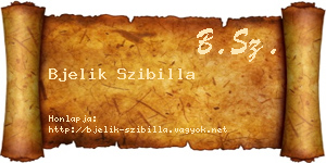 Bjelik Szibilla névjegykártya